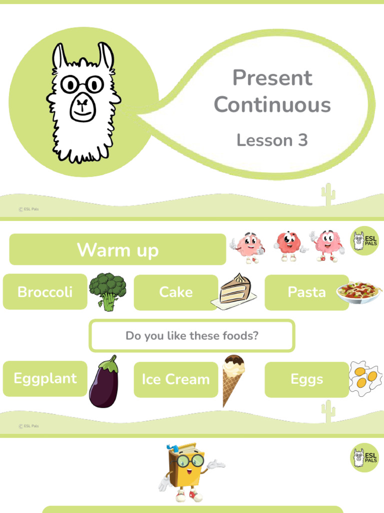 ESL Pals: Present Continuous Lesson 3 | PDF | Grammar | Syntax