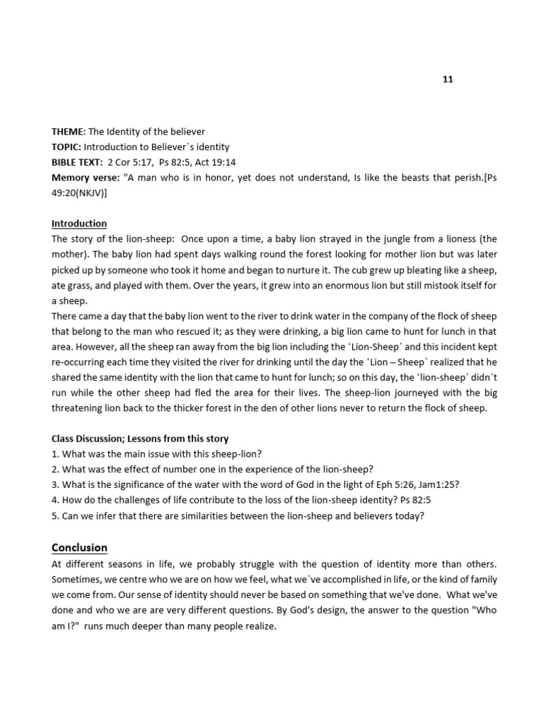 Understanding Believer's Identity PDF Lion