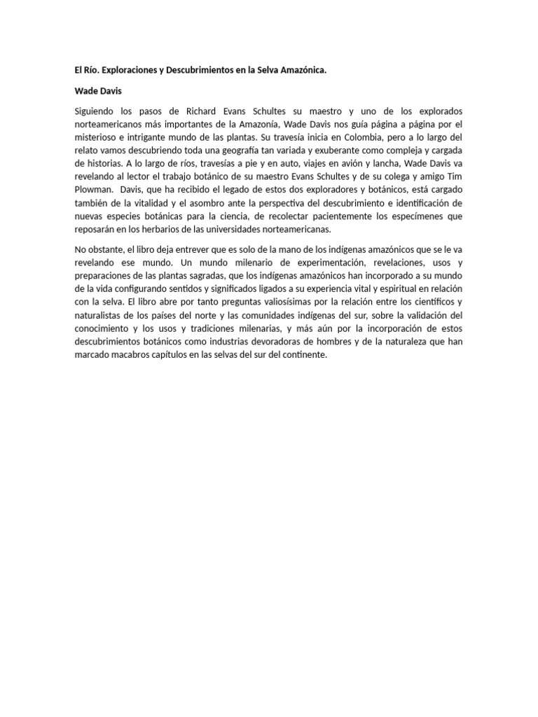 Exploraciones Botánicas en la Amazonía | PDF