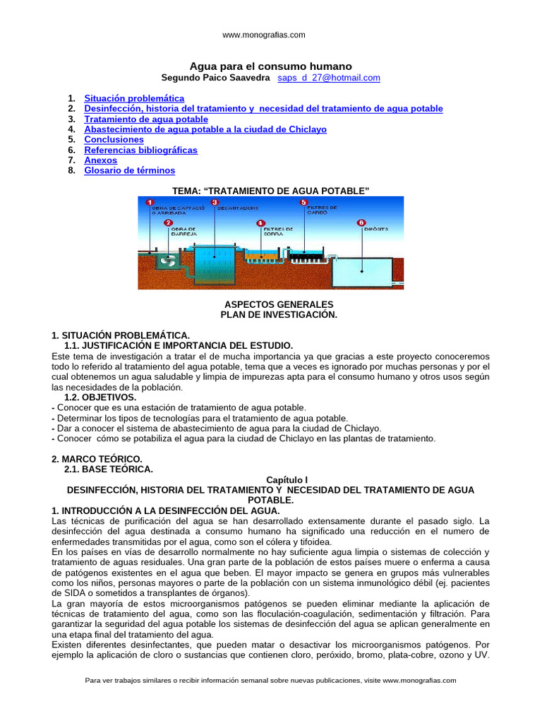 Tratamiento de Agua Potable en Chiclayo | PDF | Agua | Agua potable