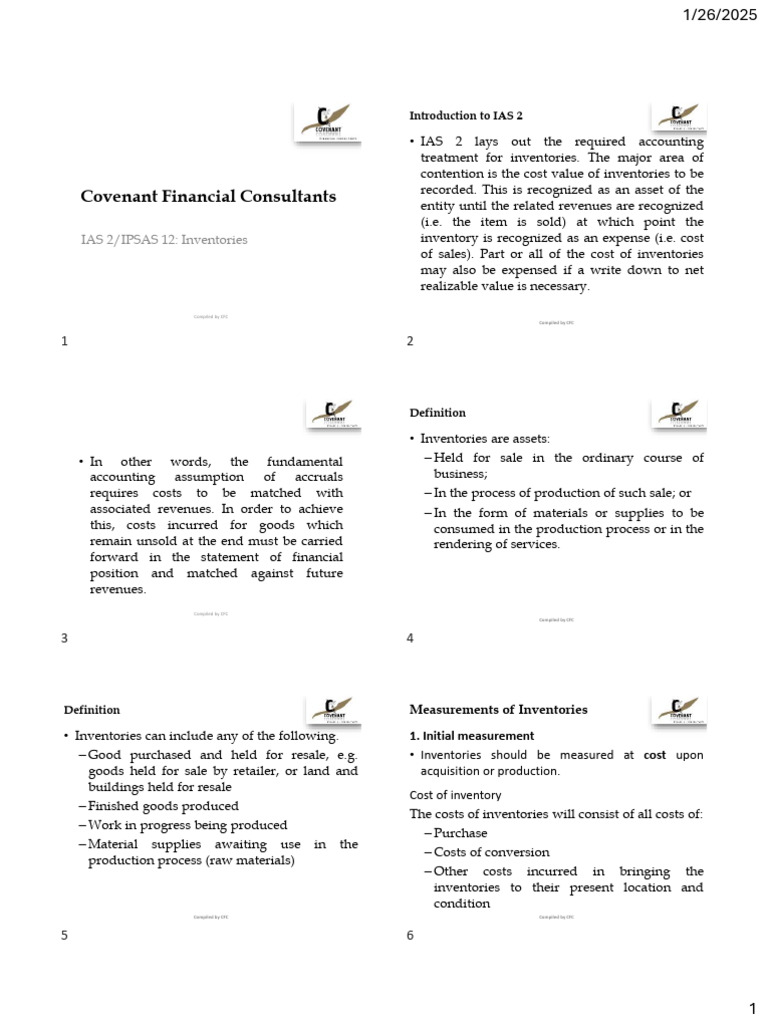 IAS 2: Accounting for Inventories Guide | PDF | Inventory | Cost