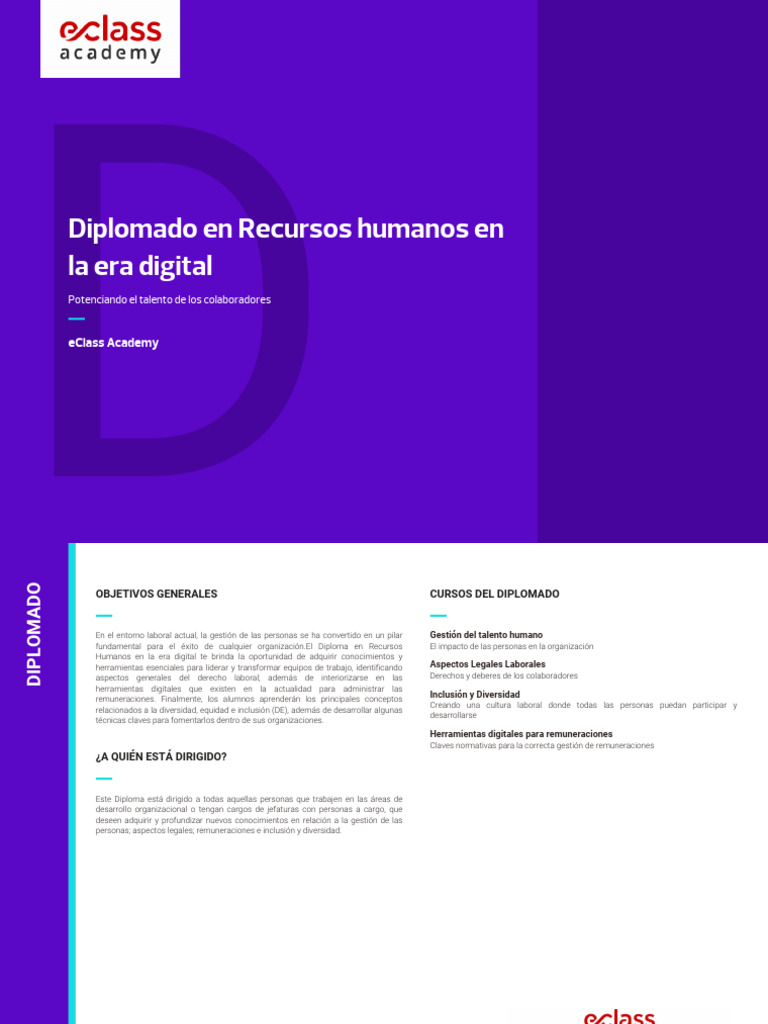 1.- Diplomado en Recursos Humanos en La Era Digital | PDF | Gestión del