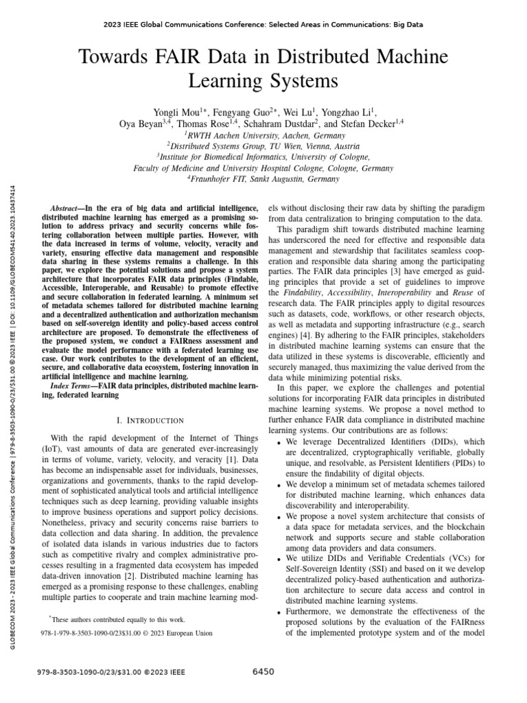 FAIR Data in Distributed Machine Learning | PDF | Metadata | Machine ...