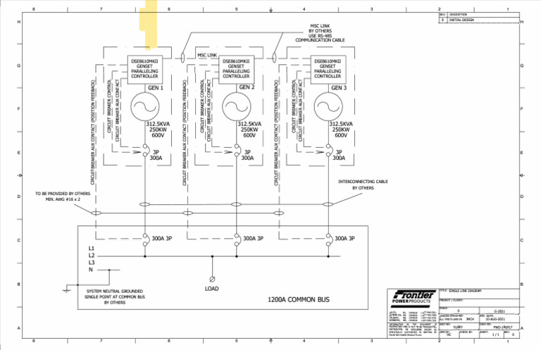 Genset Paralleling Single Line Diagram | PDF