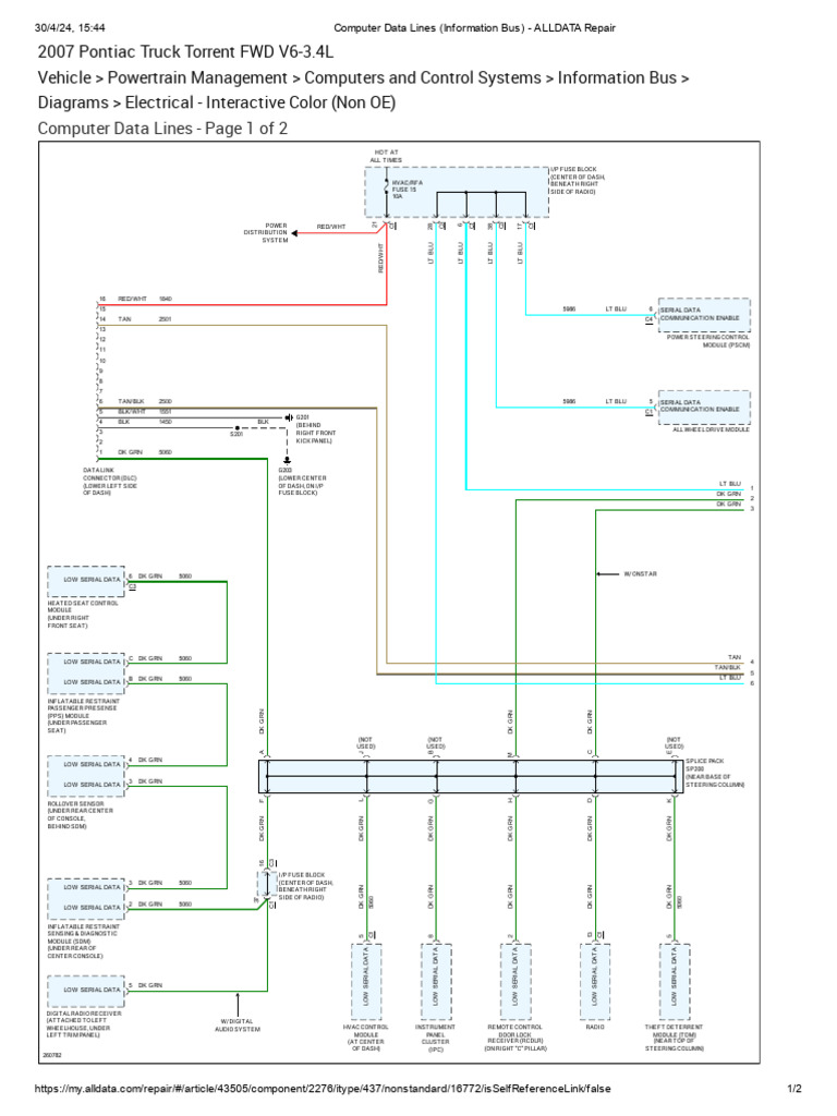 Computer Data Lines for 2007 Pontiac | PDF | Transport | Vehicles