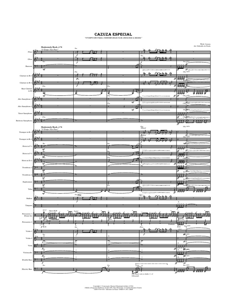 Cazuza Especial - Score and Parts | PDF | Organologie élémentaire ...