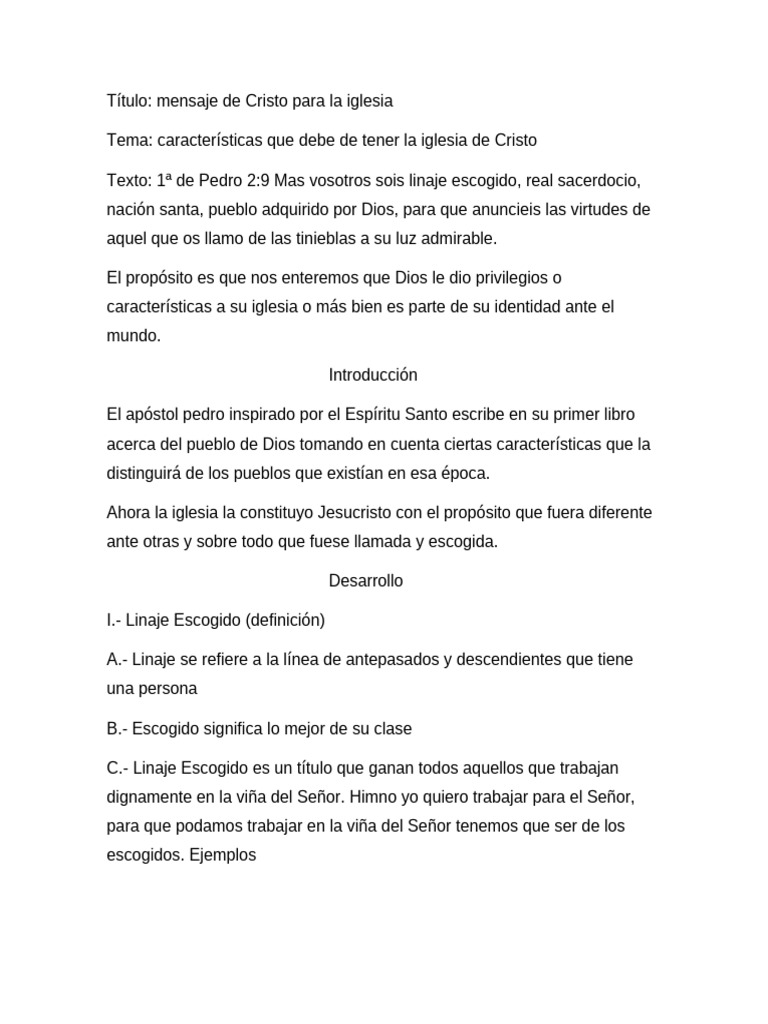 Características de la Iglesia de Cristo | PDF | Sacerdote | Cristo (título)