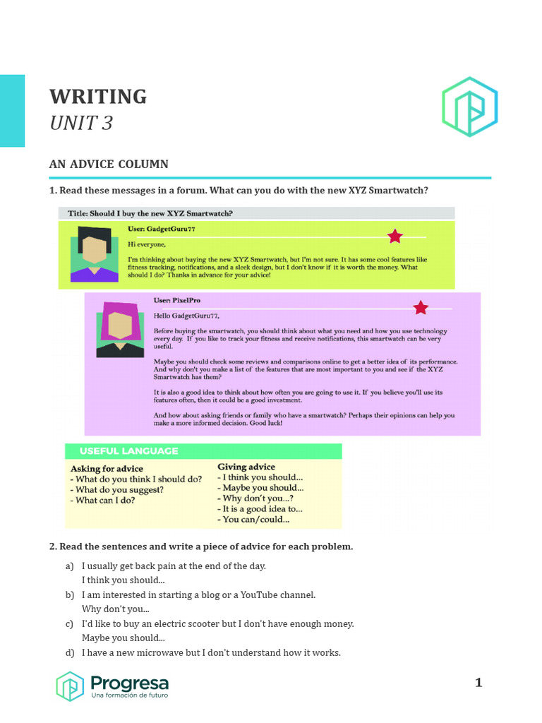 Writing Unit 3 | PDF