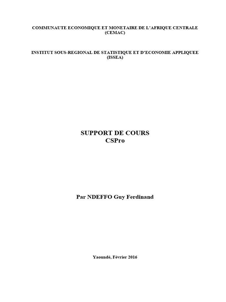 Guide de Saisie de Données avec CSPro | PDF | Fichier informatique ...