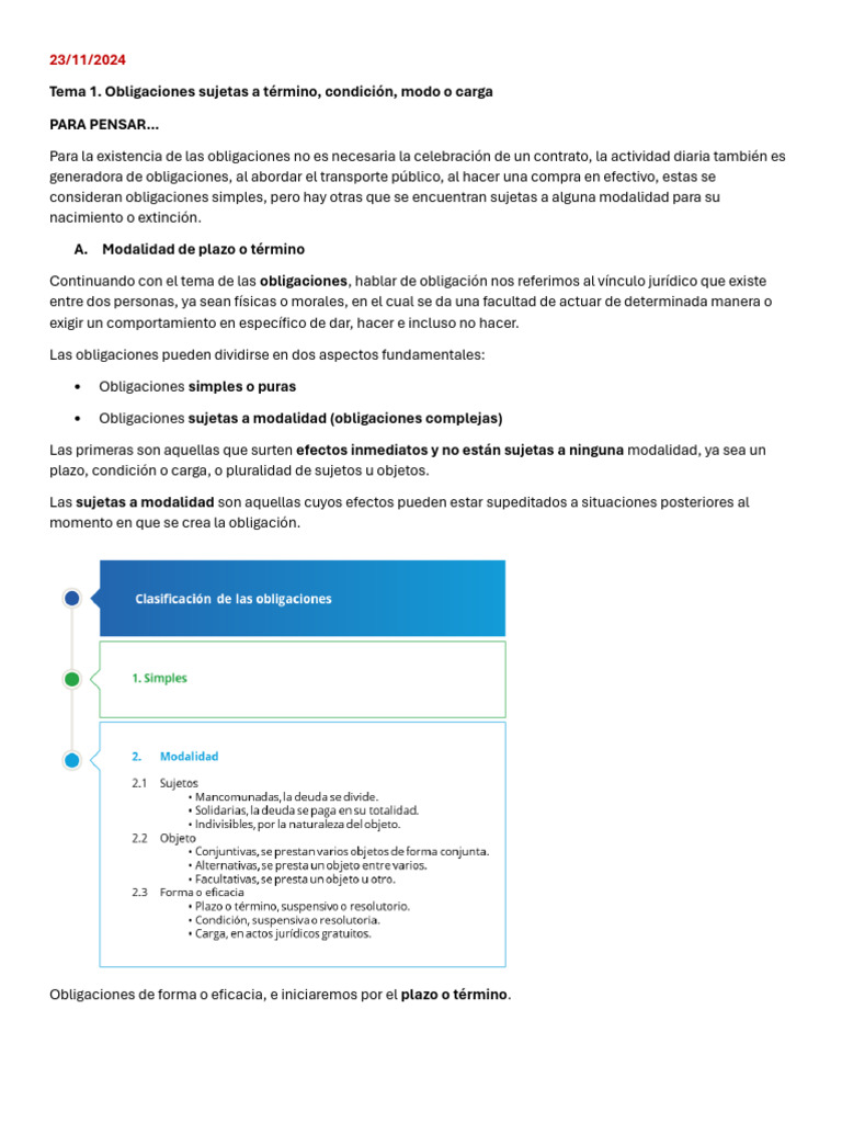 Clasificación de Obligaciones Jurídicas | PDF | Pagos | Derecho empresarial