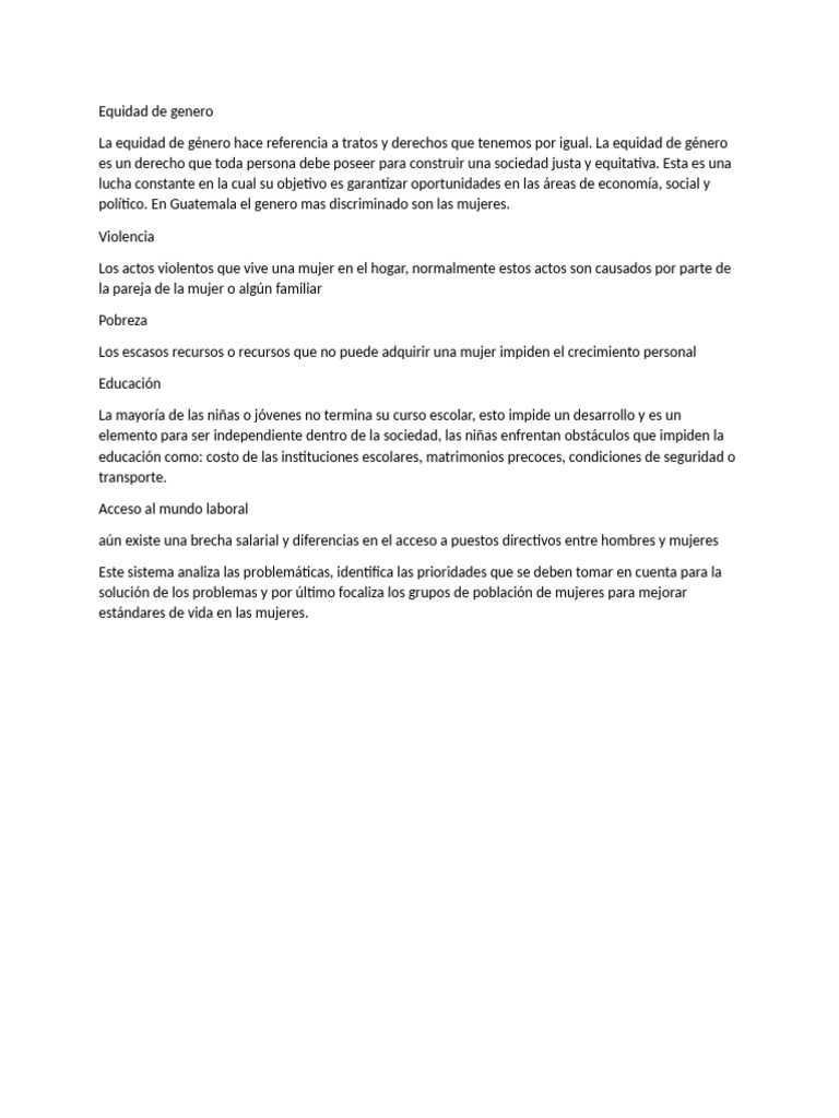Equidad de Género y Desafíos en Guatemala | PDF