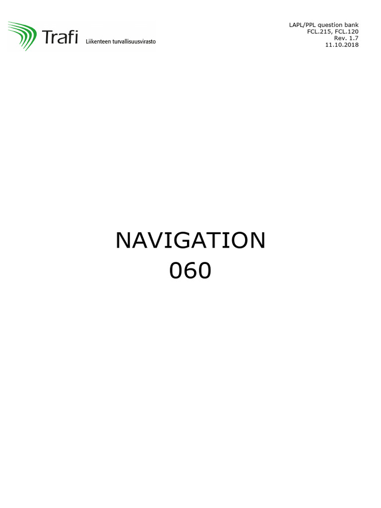 LAPL/PPL Navigation Question Bank | PDF | Equator | Compass
