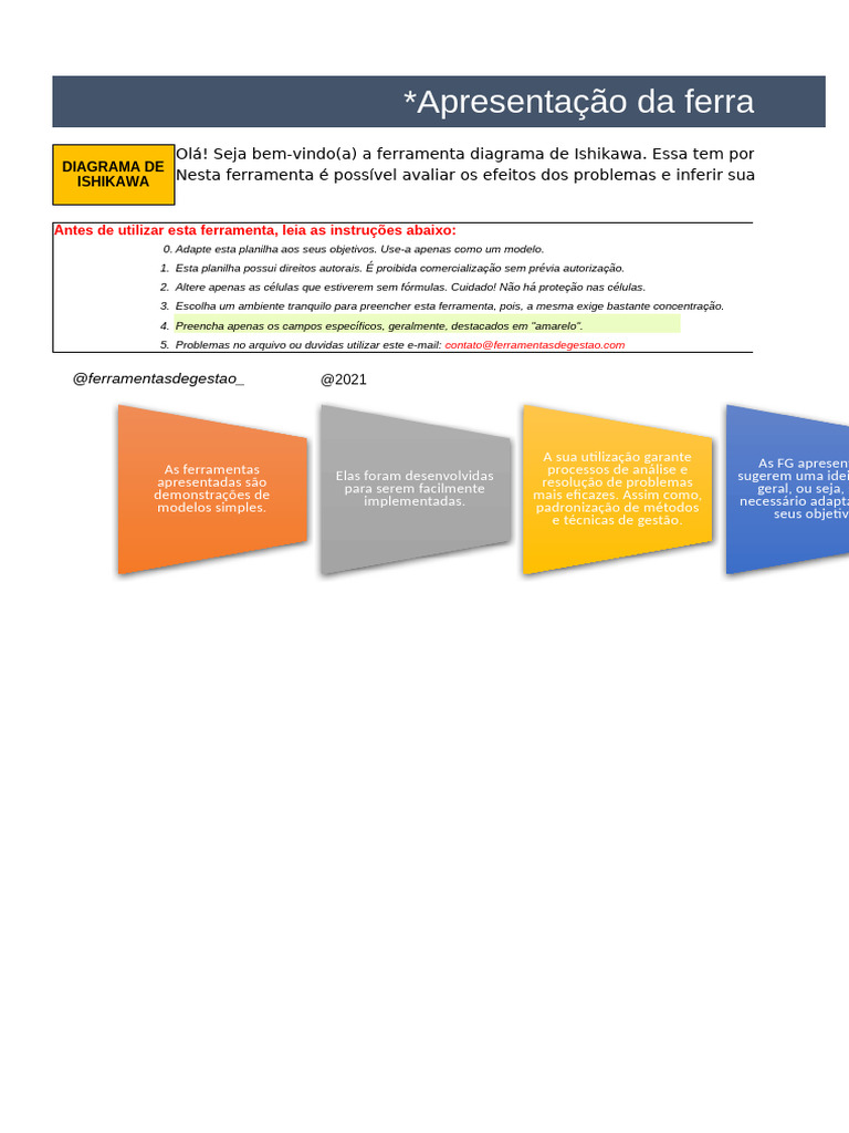 Modelo de Diagrama de Ishikawa | PDF