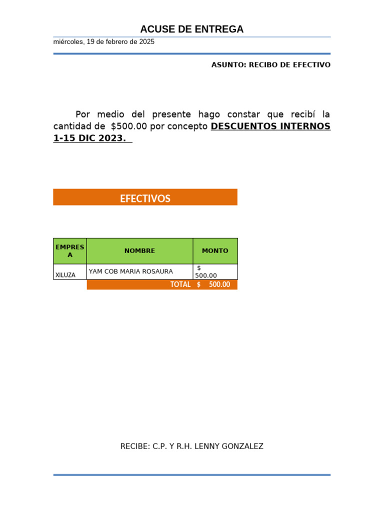 ACUSE EFECT TRP 15 Dic | PDF