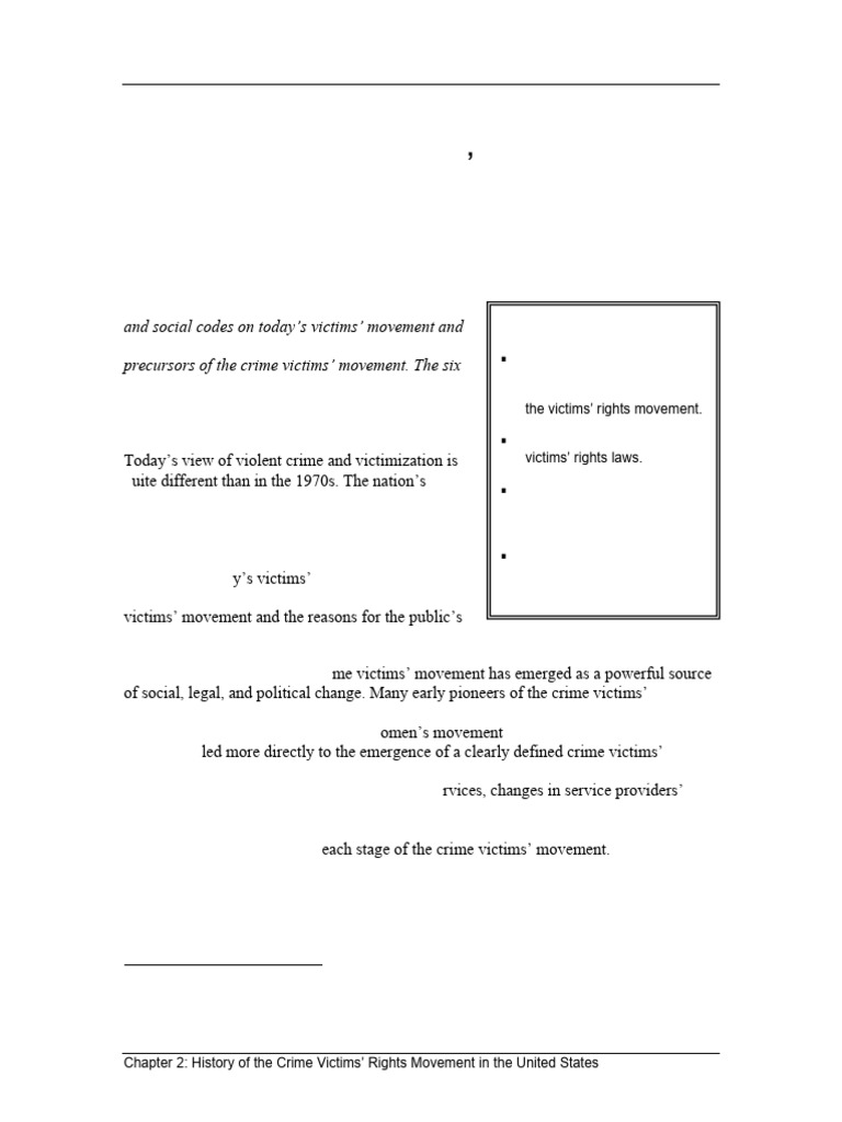 History of Victims' Rights Movement | PDF | Crimes | Crime & Violence