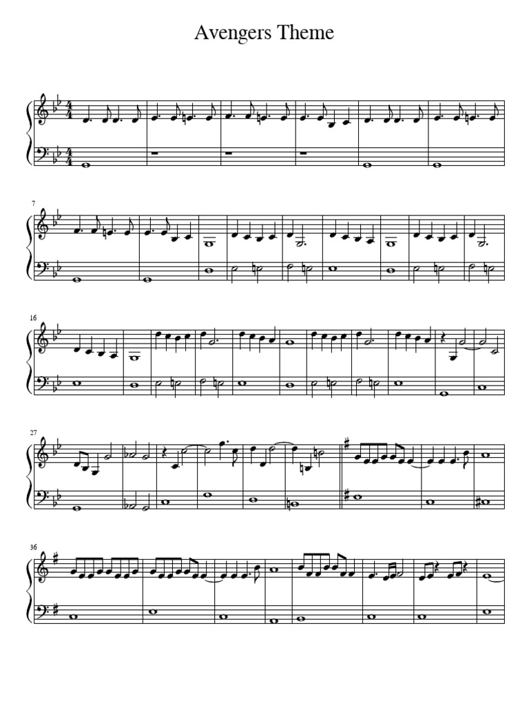 Avengers Theme Pdf