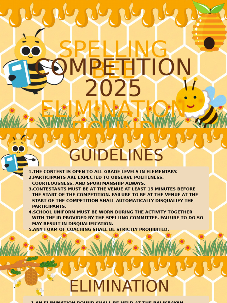 2025 Spelling Bee Competition Guidelines | PDF