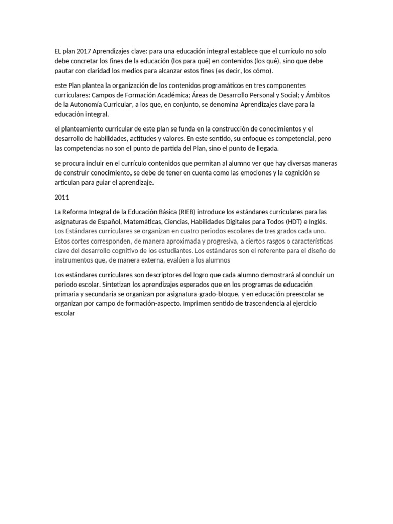 Aprendizajes Clave en Educación Integral | PDF