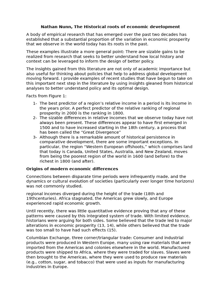 Historical Roots of Economic Development | PDF | Agriculture | Institution