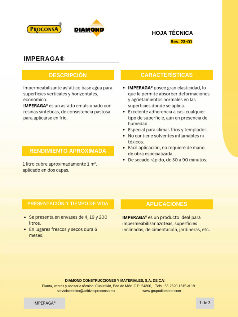 Hoja Tecnica IMPERAGA | PDF | Pintar