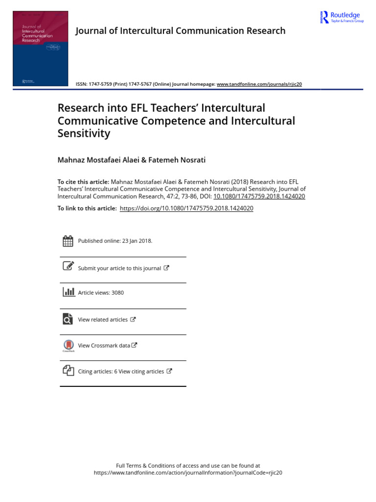 EFL Teachers' Intercultural Competence Study | PDF | Survey Methodology ...