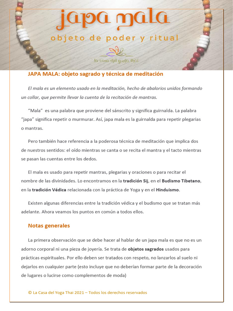 Japa Mala | PDF | Mantra | Filosofía india