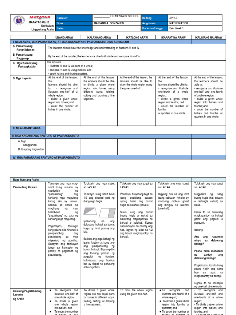 Week 1-Q4-Math | PDF