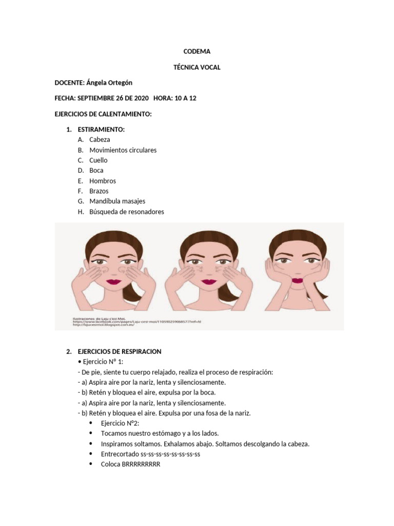 Ejercicios de Técnica Vocal y Canto | PDF