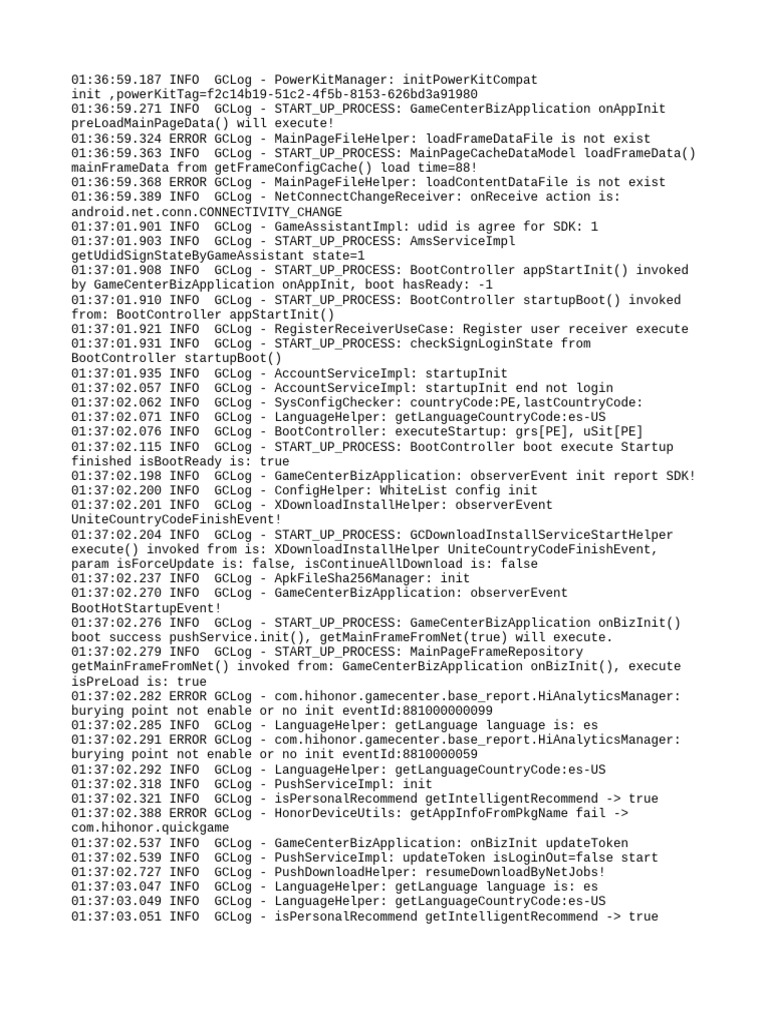 GameCenterBizApplication Startup Log | PDF | Web Development | Internet ...