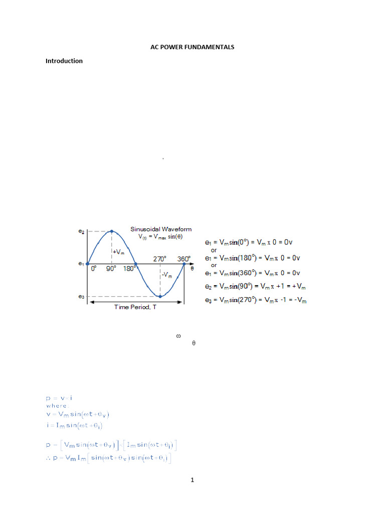 AC Power Fundamentals Notes | PDF | Ac Power | Transformer