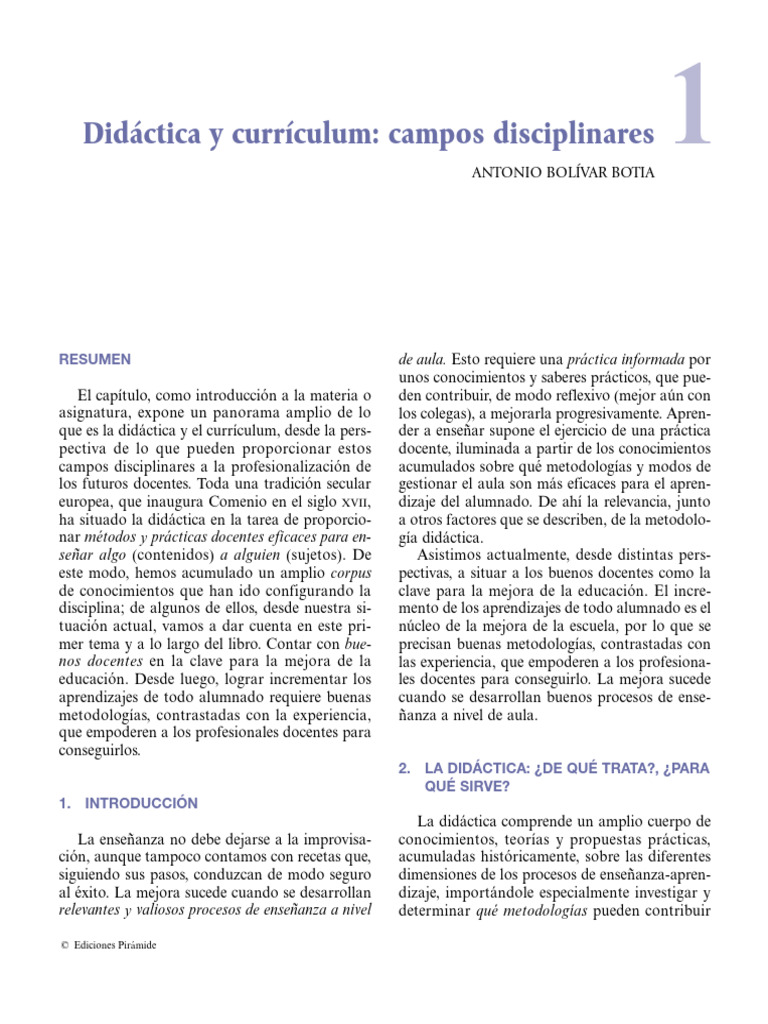 Didáctica y Currículum para Docentes | PDF | Plan de estudios | Enseñando