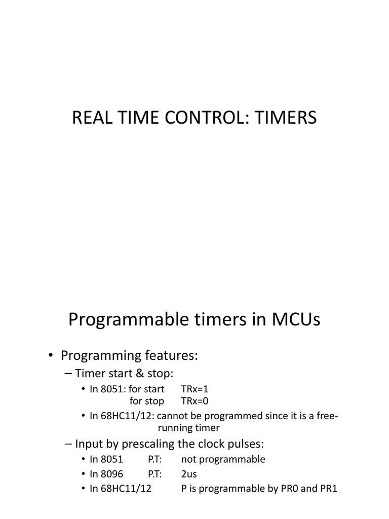 Real Time Control: Timers | PDF | Timer | Integrated Circuit