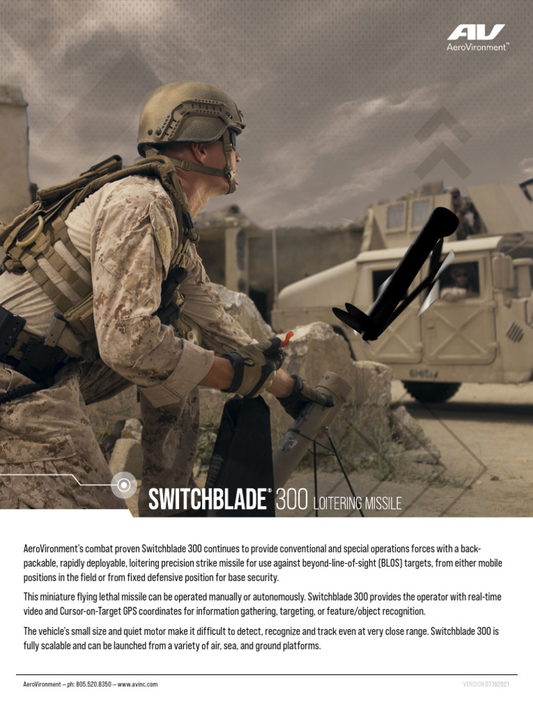 Switchblade 300 Tactical Missile Overview | PDF | Military Technology