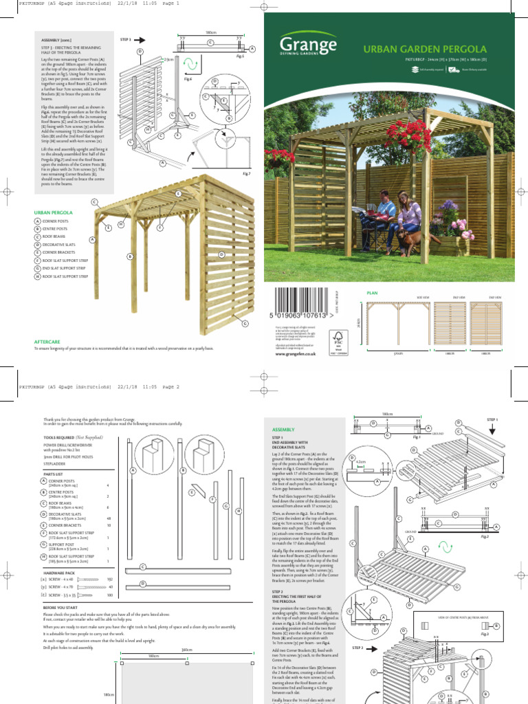Urban Pergola Assembly Instructions | PDF