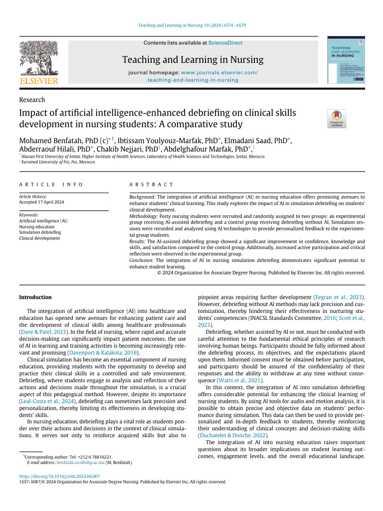 AI Boosts Nursing Skills Development | PDF | Simulation | Artificial ...