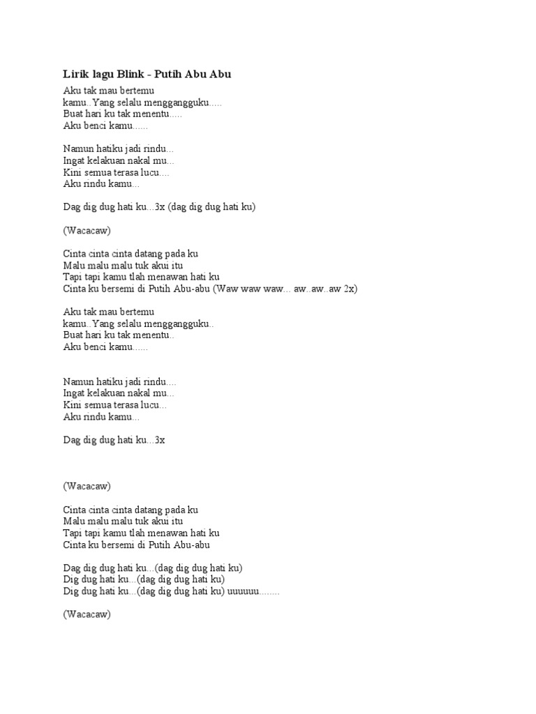 Lirik Lagu Blink Pdf