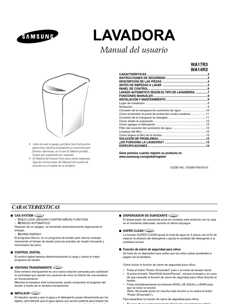 Manual Lavadora Samsung
