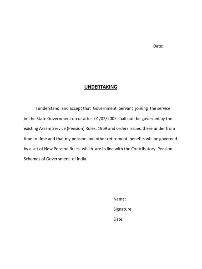 Orunodoi Scheme Undertaking Form | PDF