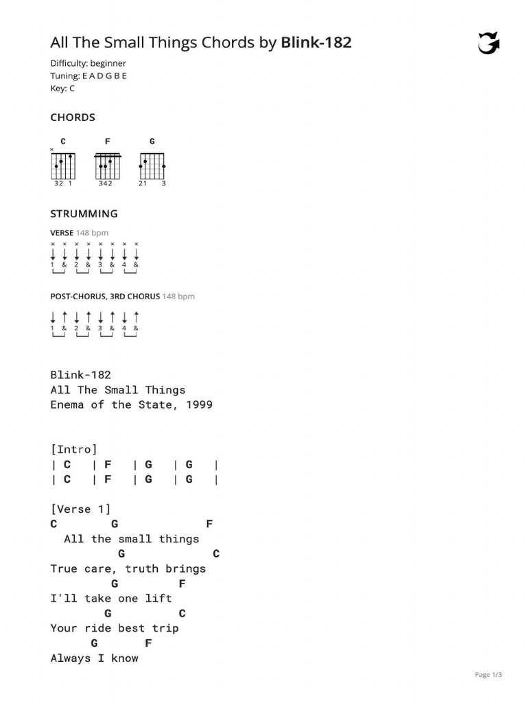 All the small things chords pdf