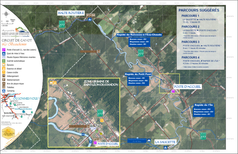 Carte des parcours de canot à Rivière-Etchemin | PDF