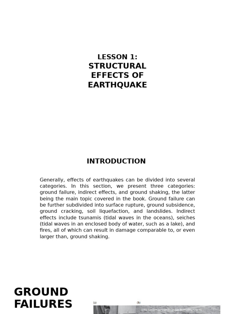 Presentation Earthquake Pdf Earthquakes Landslide