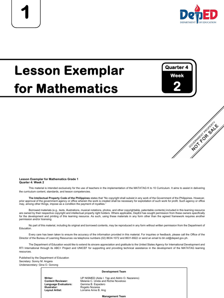 LE - Math 1 - Q4 - Week 2 - v.3 - For Sign Off | PDF | Learning | Copyright