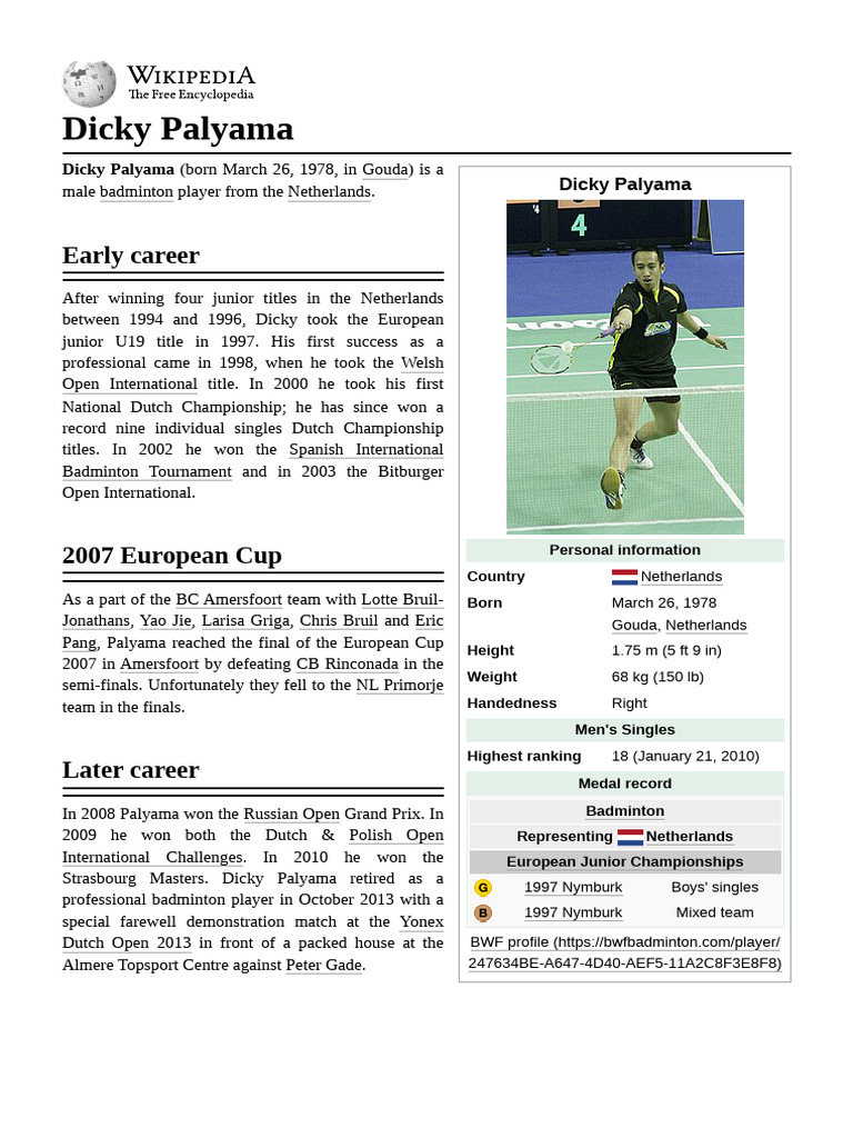 Dicky_Palyama | PDF | Dutch People | Summer Olympic Games