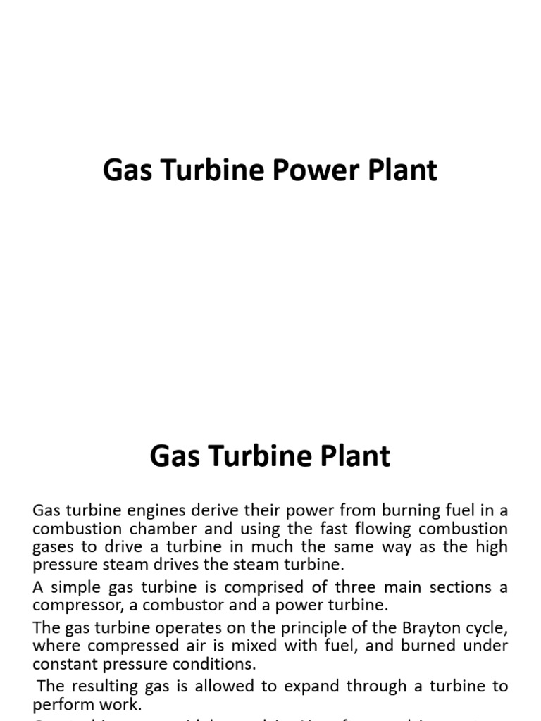 Gas Turbine Power Plant Pdf Gas Turbine Turbine