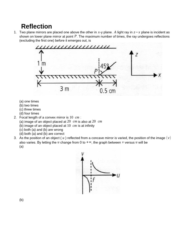 Reflection and Refraction Problems | PDF | Electromagnetic Radiation ...