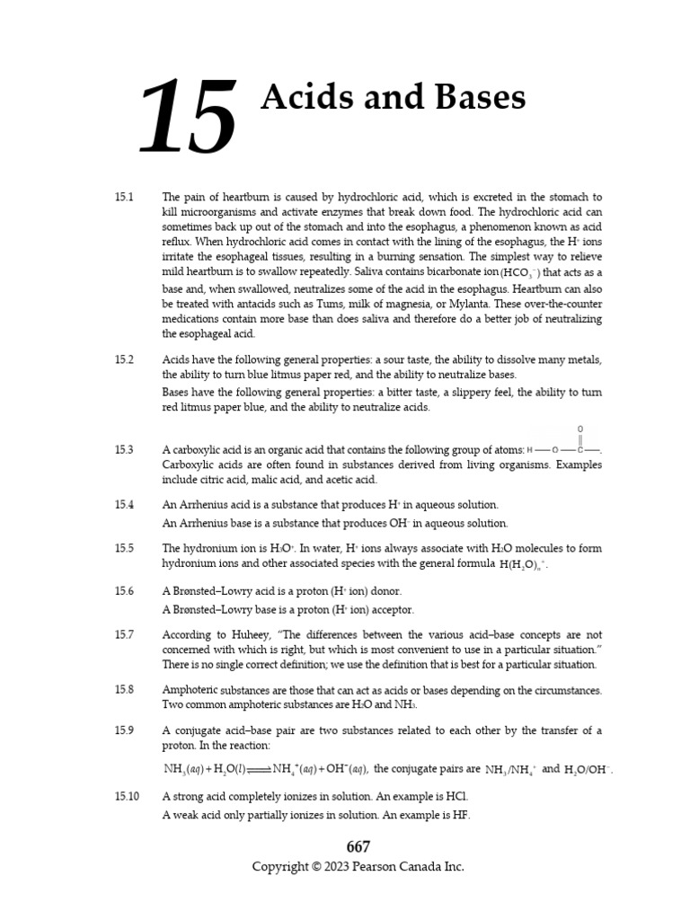 Solutions Manual Ch15 | PDF | Acid | Ph