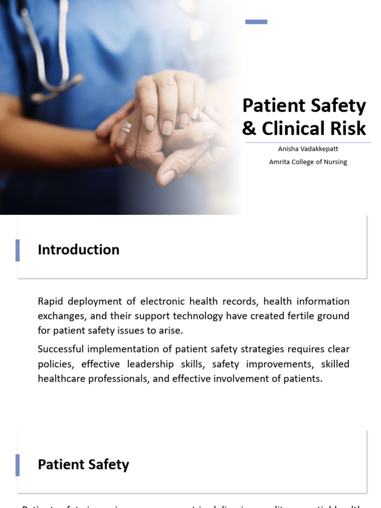 Patient Safety & Clinical Risk | PDF | Risk | Patient Safety