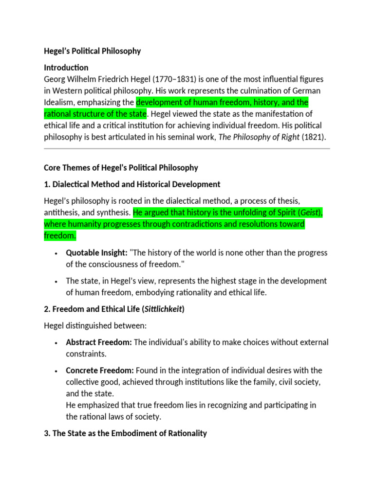 Hegel Pdf Georg Wilhelm Friedrich Hegel Dialectic