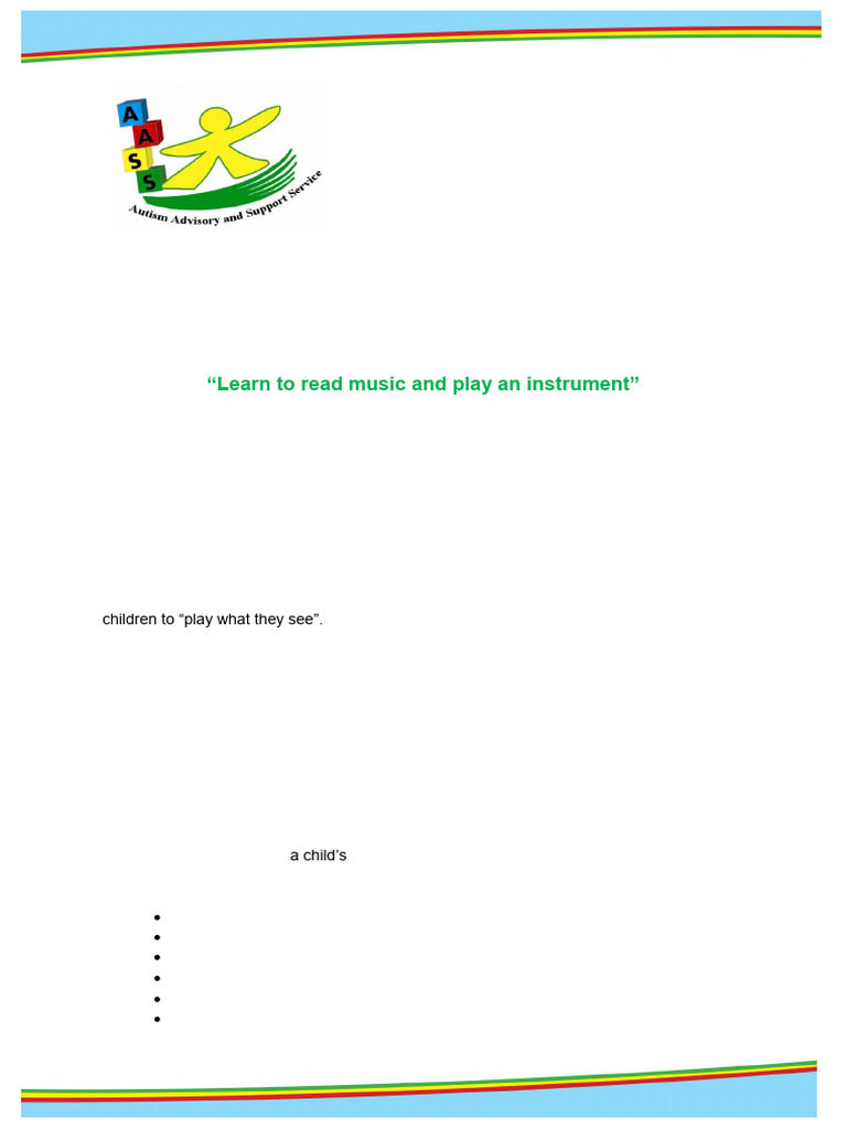 AASS Music Therapy Figurenotes Brochure | PDF | Autism | Musical Notation