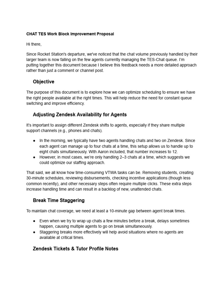 TES Chat Queue Optimization Proposal | PDF | Computing